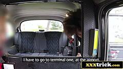 Brazilian ebony's steamy Czech taxi thrill