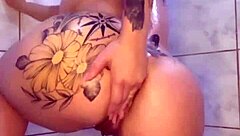 brazilian latina wife dances then teases tight ass under shower first time