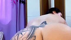 brazilian latina wife dances then teases tight ass under shower first time