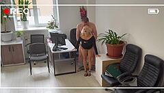 Office Slut Ravished While Hubby Nearby