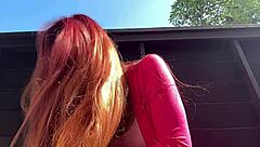 Italian Milf Artemisia's Long Hair Fetish Outdoor Tease