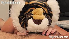 furry halloween costume blowjob gets sloppy wild