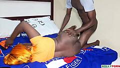 birthday argument turns into ebony babe passionate blowjob sex