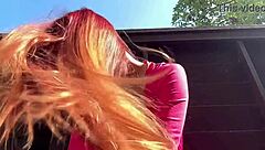 Italian Milf Artemisia's Long Hair Fetish Outdoor Tease