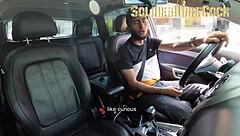 Blonde big ass latina gives wet car blowjob ending in creampie