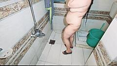 muslim bbw wife naked bath big ass pussy boobs