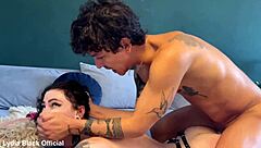 Kinky Date Turns Wild with Noir's Deepthroat Gagging, Bondage Choking, and Cum-Filled Facial on Heels