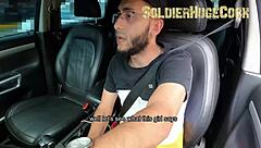 Blonde big ass latina gives wet car blowjob ending in creampie