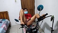 Stepdaughter Tests Toy on Shaved Pussy Solo