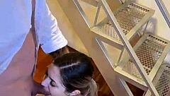 Backstage sloppy blowjob facial from lady knoxtar explodes!