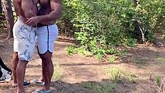 muscular stud fucks hard on trail
