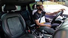 Blonde big ass latina gives wet car blowjob ending in creampie