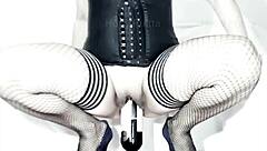 latina milf shoves bottles into huge shaved pussy