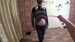 pregnant student strips for lesbian teacher's intimate pov exam