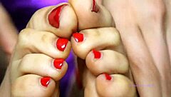 Sweaty Petite Feet Mistress DOMINATES With Red Polish!