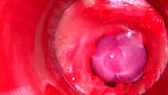 Camera deep inside oiled pussy for massive creampie asmr