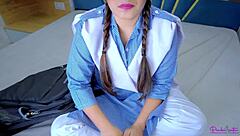 Teacher Pounds Virgin Student's Fat Pussy Hard!