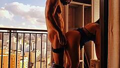 boss tricked me into pounding her ass on balcony thrill