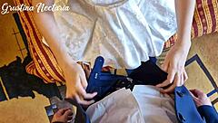 our first wedding night fuck, skinny bride doggystyle in stockings