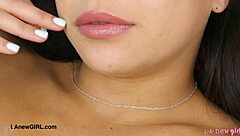 super cute petite brunette milf shows off her sexy body in photoshoot