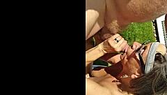 Backyard Cum Feeding Thrills Sexy Mature Candi Annie