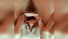 huge shaved pussy gaped stretched wide by fists fingers