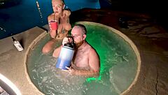 hot tub romp with blonde wife deliah grace 😈💦