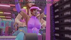 Sombra and Brigitte Naughty Workout with Face Sitting