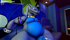 silverzard's huge futanari cock stretches massive ass and belly deep