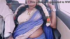 Indian tourist aunty dirty talk car sex with driver