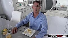 blonde milf sucks young cock beside watching older man