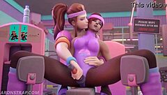 Sombra and Brigitte Naughty Workout with Face Sitting