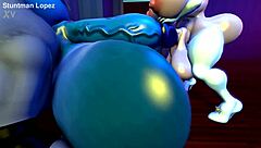silverzard's huge futanari cock stretches massive ass and belly deep
