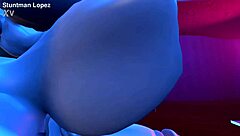 silverzard's huge futanari cock stretches massive ass and belly deep