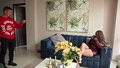 Young guy catches mature beauty cheating hard