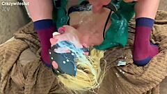 Dirty Secretary Steals Boss Panties Regrets in Rough Puking Facefuck