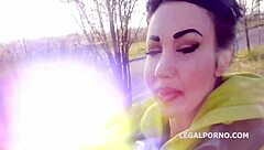 italian babe marco nero fists gaping ass then swallows cum