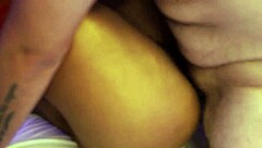 fitness ebony rides white cock rough till facial cum bath