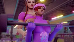 Sombra and Brigitte Naughty Workout with Face Sitting