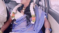 Indian tourist aunty dirty talk car sex with driver