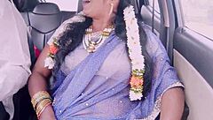 Indian tourist aunty dirty talk car sex with driver