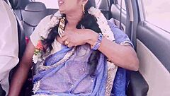 Indian tourist aunty dirty talk car sex with driver