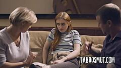 Stepfamilies Swap Blondes and Redheads for Taboo Cowgirl Group Fuck