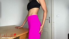 asian teen discovers table humping fetish solo masturbation