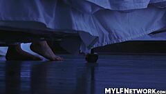 Hey, imagine sneaking into that hot milf's room after sexting all night, pounding her missionary style!