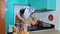 bunny mommy milf rides monster cocks hard this easter with big creampie loads