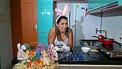 bunny mommy milf rides monster cocks hard this easter with big creampie loads