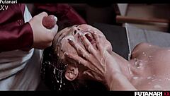 Asian babe Emiri Momota futa fucked publicly by Layla Scarlett in cum fest!