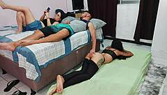 wife shares room with friend for steamy fun