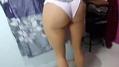 Curvy fat Latina fuck doll begs stepdad to stop rubbing tiny cock on her panties.
